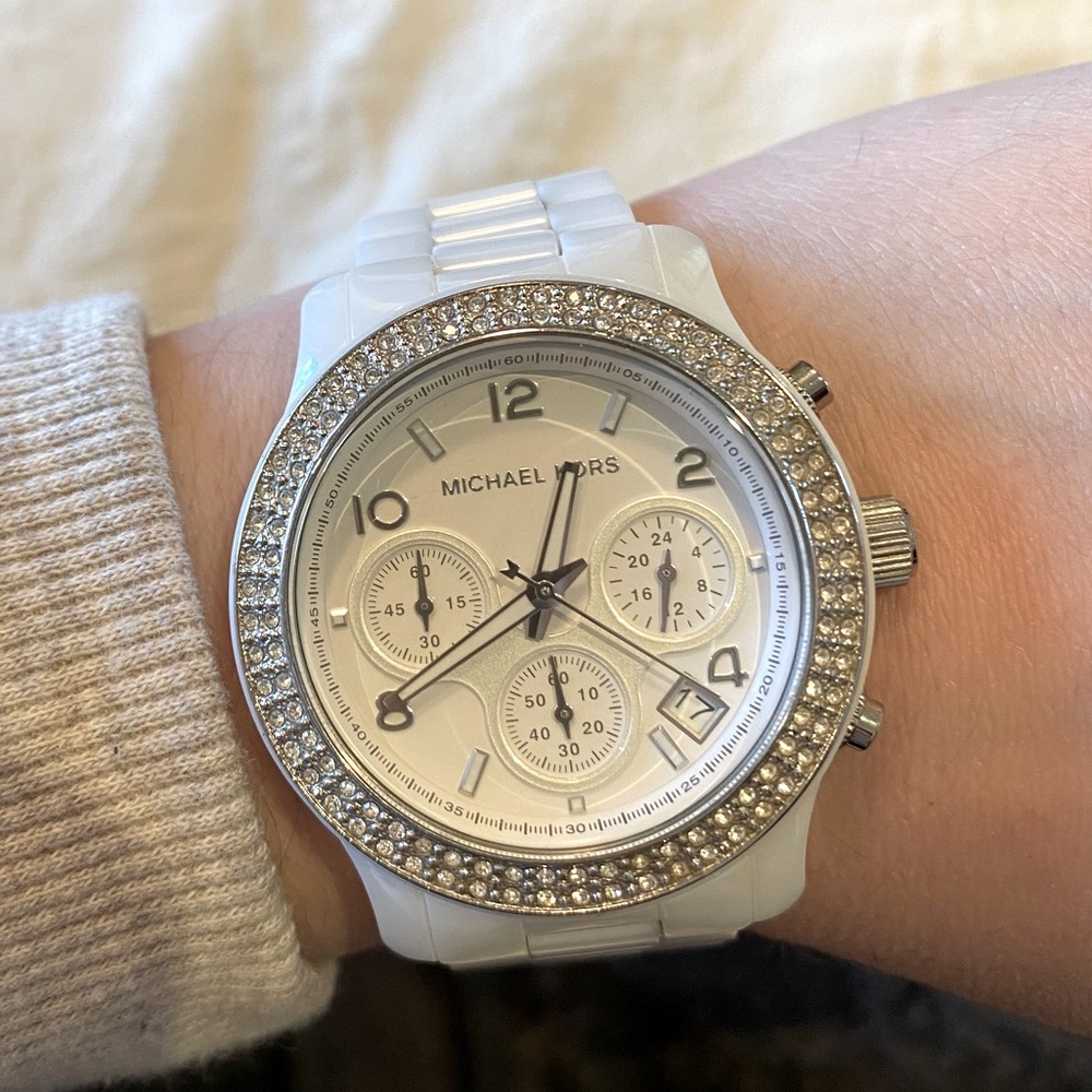 Michael Kors Real Ceramic Crystal Glitz Watch